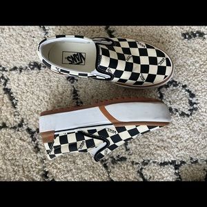 Vans Classic Slip On (Stacked) Checkerboard Platform Shoes